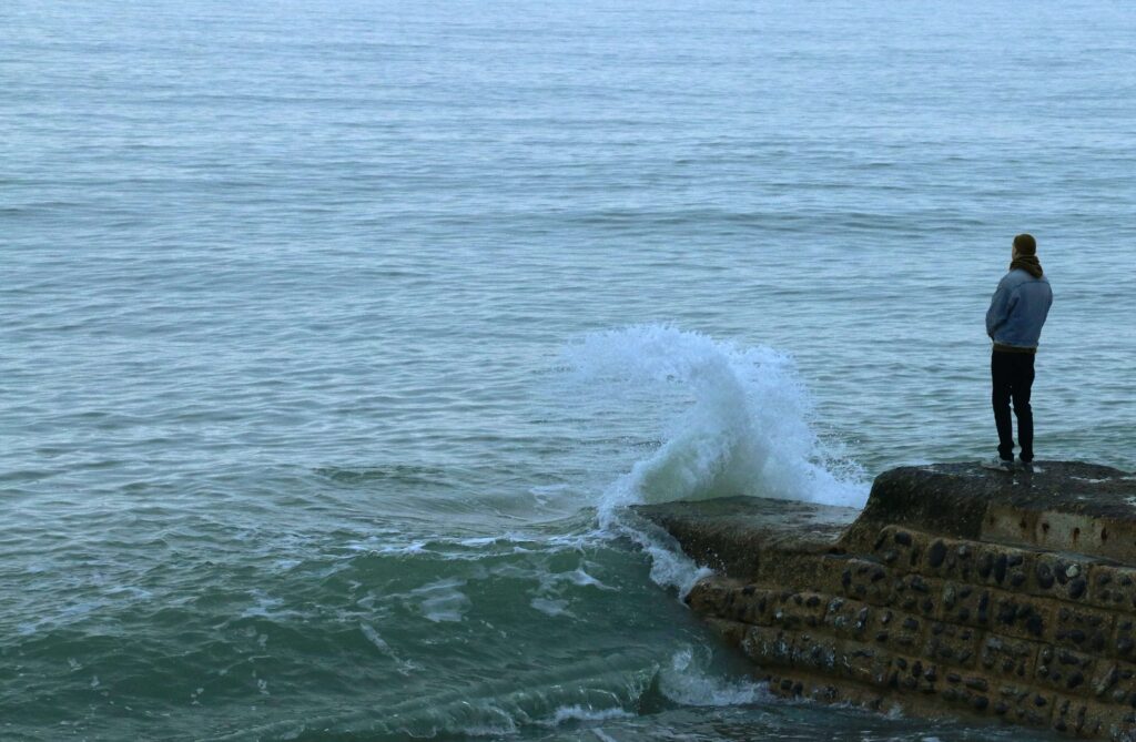 PTSD Sufferer Looking at Ocean Waves